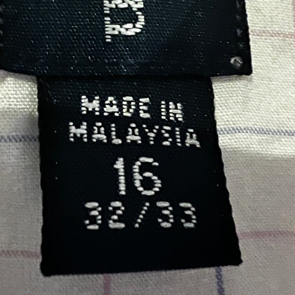 Ralph Lauren Yarmouth 100% Cotton White Pink Blue Windowpane Shirt 16 or… - Picture 5 of 8